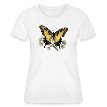 Swallowtail Butterfly - Engraving Drawing - Women's Functional T-Shirt - white - Front - AI Model Female 172 dark (172cm)
