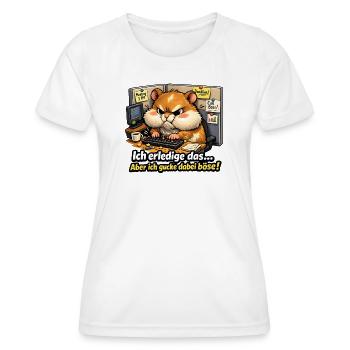 Bürohamster Ich erledige das Meme - Frauen Funktions-T-Shirt - Weiß - Vorne - AI Model Female 172 dark (172cm)