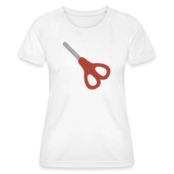Icône des Ciseaux Rouges - T-shirt sport Femme - blanc - Devant - AI Model Female 172 dark (172cm)