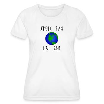 J'peux Pas J'ai Géo Terre - T-shirt sport Femme - blanc - Devant - AI Model Female 172 dark (172cm)