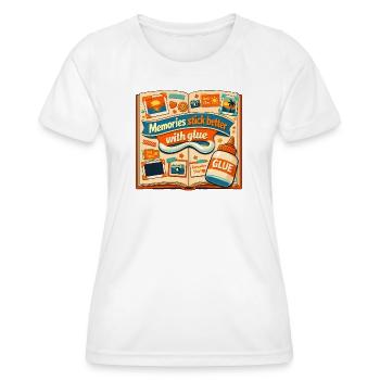 Erinnerungen kleben | Scrapbooking - Frauen Funktions-T-Shirt - Weiß - Vorne - AI Model Female 172 dark (172cm)