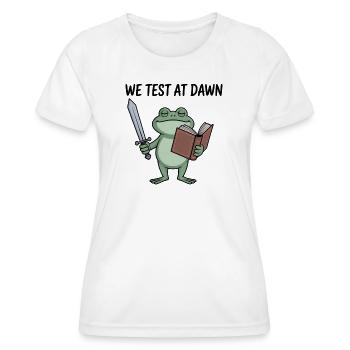 Dawn Quest Frog Sword & Book - Women's Functional T-Shirt - white - Front - AI Model Female 172 dark (172cm)