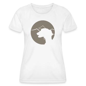 Lévrier arabe - silhouette de saluki en cercle - T-shirt sport Femme - blanc - Devant - AI Model Female 172 dark (172cm)
