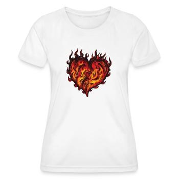 Heart Flame - Women's Functional T-Shirt - white - Front - AI Model Female 172 dark (172cm)