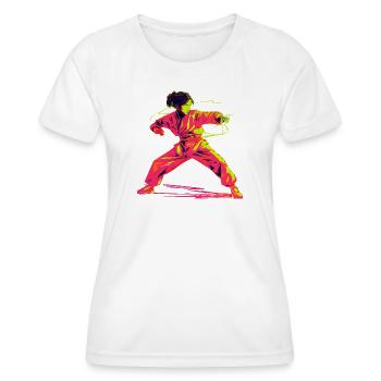 Karate Girl Retrowave - Women's Functional T-Shirt - white - Front - AI Model Female 172 dark (172cm)
