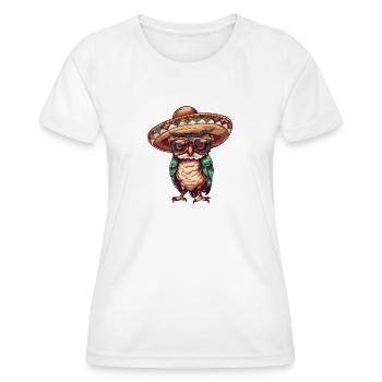 Eule Lustig Sombrero - Frauen Funktions-T-Shirt - Weiß - Vorne - AI Model Female 172 dark (172cm)