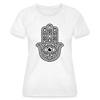Hamsa sign - Women's Functional T-Shirt - white - Front - AI Model Female 172 dark (172cm)