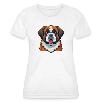St. Bernard (portrait/comic) - Women's Functional T-Shirt - white - Front - AI Model Female 172 dark (172cm)