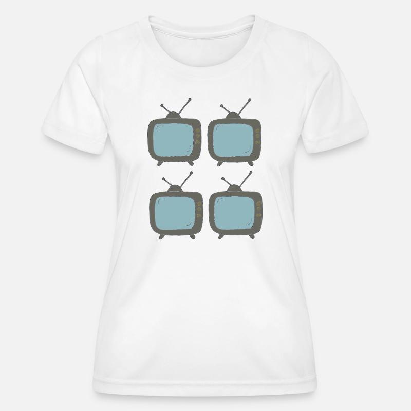 fernseher_4fach - Women's Functional T-Shirt - white
