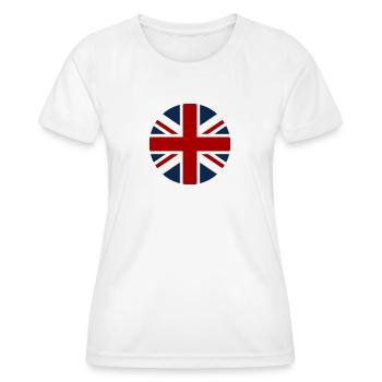Great Britain flag in the shape of a circle - Women's Functional T-Shirt - white - Front - AI Model Female 172 dark (172cm)