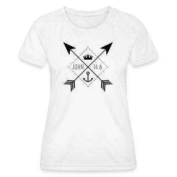 Signe Jean 14:6 - T-shirt sport Femme - blanc - Devant - AI Model Female 172 dark (172cm)