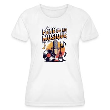 Fête de la Musique Paris Retro Music Festival - T-shirt sport Femme - blanc - Devant - AI Model Female 172 dark (172cm)