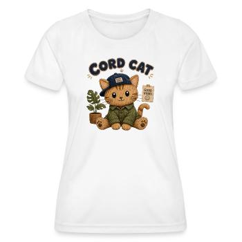 Journées douillettes de chat Cord Cat câlin - T-shirt sport Femme - blanc - Devant - AI Model Female 172 dark (172cm)