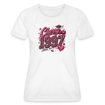 Cherry 1997 Leopard Glam - T-shirt sport Femme - blanc - Devant - AI Model Female 172 dark (172cm)