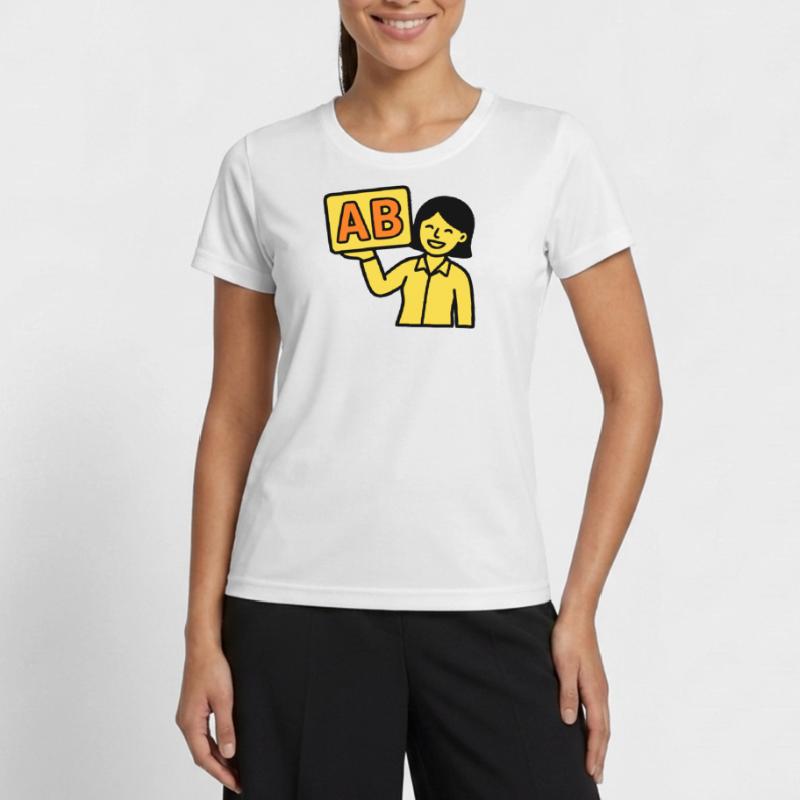 Teacher Elementary School ABC Vector Women's Functional T-Shirt