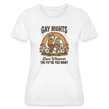 LGBTQ-Pride-Monat – Schwulenrechte! - Frauen Funktions-T-Shirt - Weiß - Vorne - AI Model Female 172 dark (172cm)