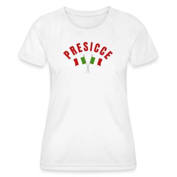 Presicce a traversé les drapeaux italiens - T-shirt sport Femme - blanc - Devant - AI Model Female 172 dark (172cm)