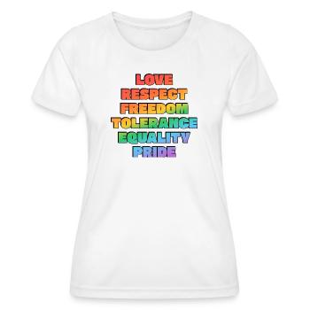 Rainbow Pride Values - Women's Functional T-Shirt - white - Front - AI Model Female 172 dark (172cm)