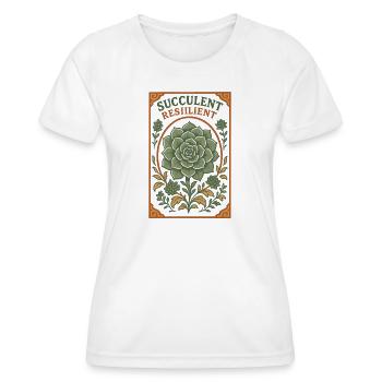 Succulente résiliente | Plantes - T-shirt sport Femme - blanc - Devant - AI Model Female 172 dark (172cm)