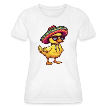 Esel Lustig Sombrero - Frauen Funktions-T-Shirt - Weiß - Vorne - AI Model Female 172 dark (172cm)