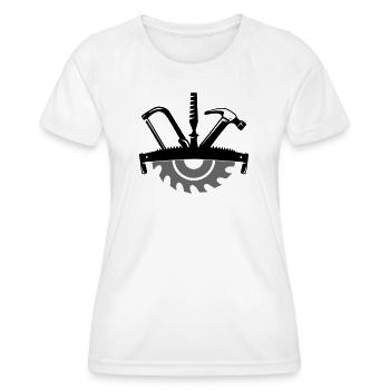Outil de menuisier – Logo Craftsman - T-shirt sport Femme - blanc - Devant - AI Model Female 172 dark (172cm)