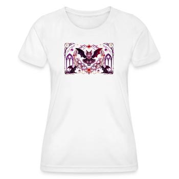 Gotische Vampirkatze Dunkle Fantasy Hexendesign - Frauen Funktions-T-Shirt - Weiß - Vorne - AI Model Female 172 dark (172cm)