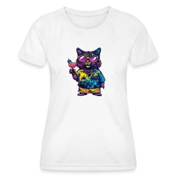 Cat Comic Summer - Women's Functional T-Shirt - white - Front - AI Model Female 172 dark (172cm)