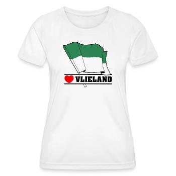 I Love Vlieland – Island Flag Design - Women's Functional T-Shirt - white - Front - AI Model Female 172 dark (172cm)