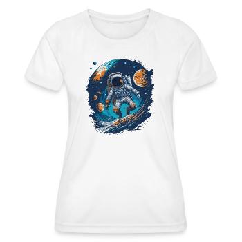 Astronaute dans l’espace - T-shirt sport Femme - blanc - Devant - AI Model Female 172 dark (172cm)
