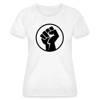 Faust Icon v.2 (Farbe änderbar) - Frauen Funktions-T-Shirt - Weiß - Vorne - AI Model Female 172 dark (172cm)