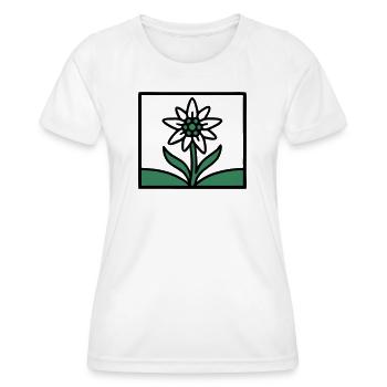 Edelweiss Blume Berge Wandern Alpenverein - Frauen Funktions-T-Shirt - Weiß - Vorne - AI Model Female 172 dark (172cm)