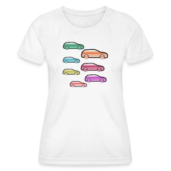 automobiles - Women's Functional T-Shirt - white - Front - AI Model Female 172 dark (172cm)