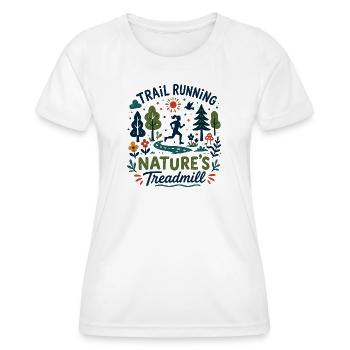 Trailrunning Natur's Laufband Floral - Frauen Funktions-T-Shirt - Weiß - Vorne - AI Model Female 172 dark (172cm)