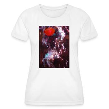 Neon-Fluid Spiegelung - Frauen Funktions-T-Shirt - Weiß - Vorne - AI Model Female 172 dark (172cm)