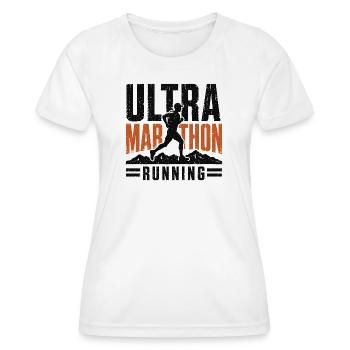 Ultra-Marathon-Lauf mit Stress - Frauen Funktions-T-Shirt - Weiß - Vorne - AI Model Female 172 dark (172cm)