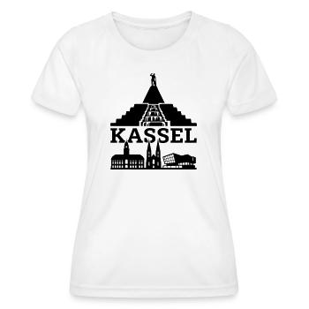 Kassel Wahrzeichen Silhouette - Frauen Funktions-T-Shirt - Weiß - Vorne - AI Model Female 172 dark (172cm)