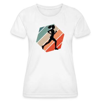 Gift idea for a runner with running - Women's Functional T-Shirt - white - Front - AI Model Female 172 dark (172cm)