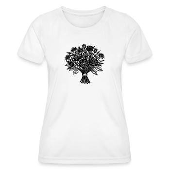 flower bouquet - Women's Functional T-Shirt - white - Front - AI Model Female 172 dark (172cm)