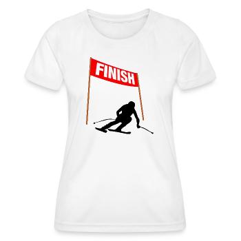 Ski Finish speed - Women's Functional T-Shirt - white - Front - AI Model Female 172 dark (172cm)