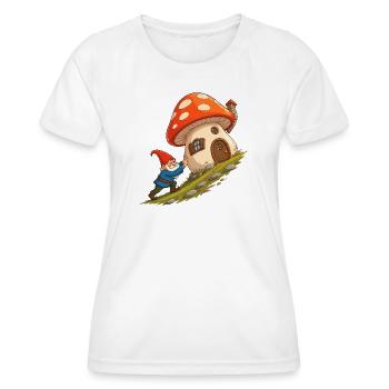 Le nain de la maison champignon tire la maison - T-shirt sport Femme - blanc - Devant - AI Model Female 172 dark (172cm)
