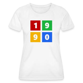 1990 - Women's Functional T-Shirt - white - Front - AI Model Female 172 dark (172cm)