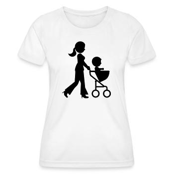 Mom stroller baby - Women's Functional T-Shirt - white - Front - AI Model Female 172 dark (172cm)