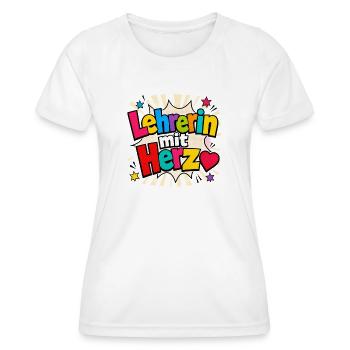 Teacher with heart! - Women's Functional T-Shirt - white - Front - AI Model Female 172 dark (172cm)