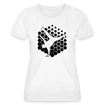 Gift Idea for a Hip Hop Dancer with Breaking - Women's Functional T-Shirt - white - Front - AI Model Female 172 dark (172cm)