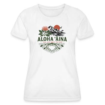 Aloha Aina Roots - T-shirt sport Femme - blanc - Devant - AI Model Female 172 dark (172cm)