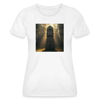 Świętowit – Slawische Statue aus den Tiefen des Waldes - Frauen Funktions-T-Shirt - Weiß - Vorne - AI Model Female 172 dark (172cm)