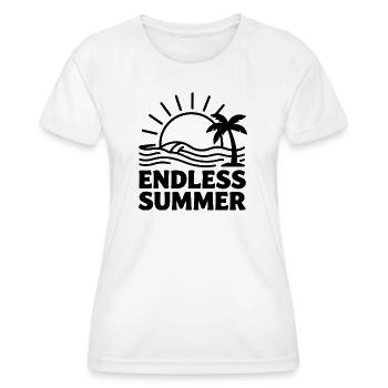 Endloser Sommer Palmen Wellen - Frauen Funktions-T-Shirt - Weiß - Vorne - AI Model Female 172 dark (172cm)