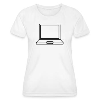 Laptop - Women's Functional T-Shirt - white - Front - AI Model Female 172 dark (172cm)