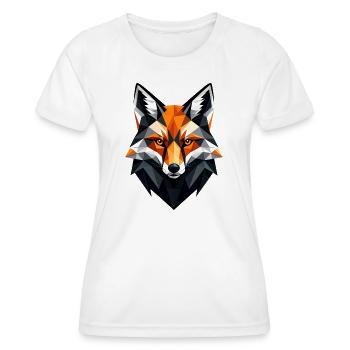 Geometrischer Fuchs Kopf - Frauen Funktions-T-Shirt - Weiß - Vorne - AI Model Female 172 dark (172cm)
