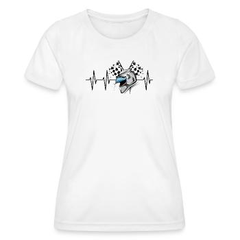 racing helmet pulse motorsport heartbeat symbol helmet - Women's Functional T-Shirt - white - Front - AI Model Female 172 dark (172cm)